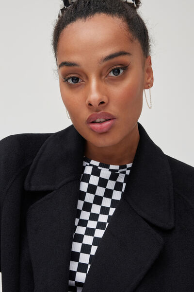 Manteau long en laine