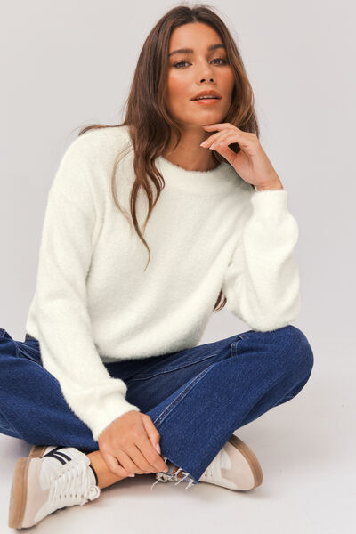 Pull maille col rond