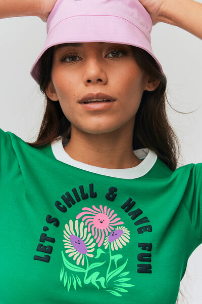 T-shirt imprimé col contrasté