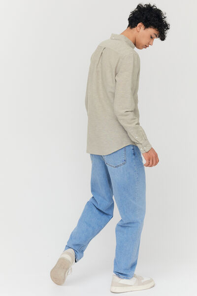 Chemise unie en coton lin