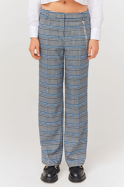Pantalon carreaux avec chaine