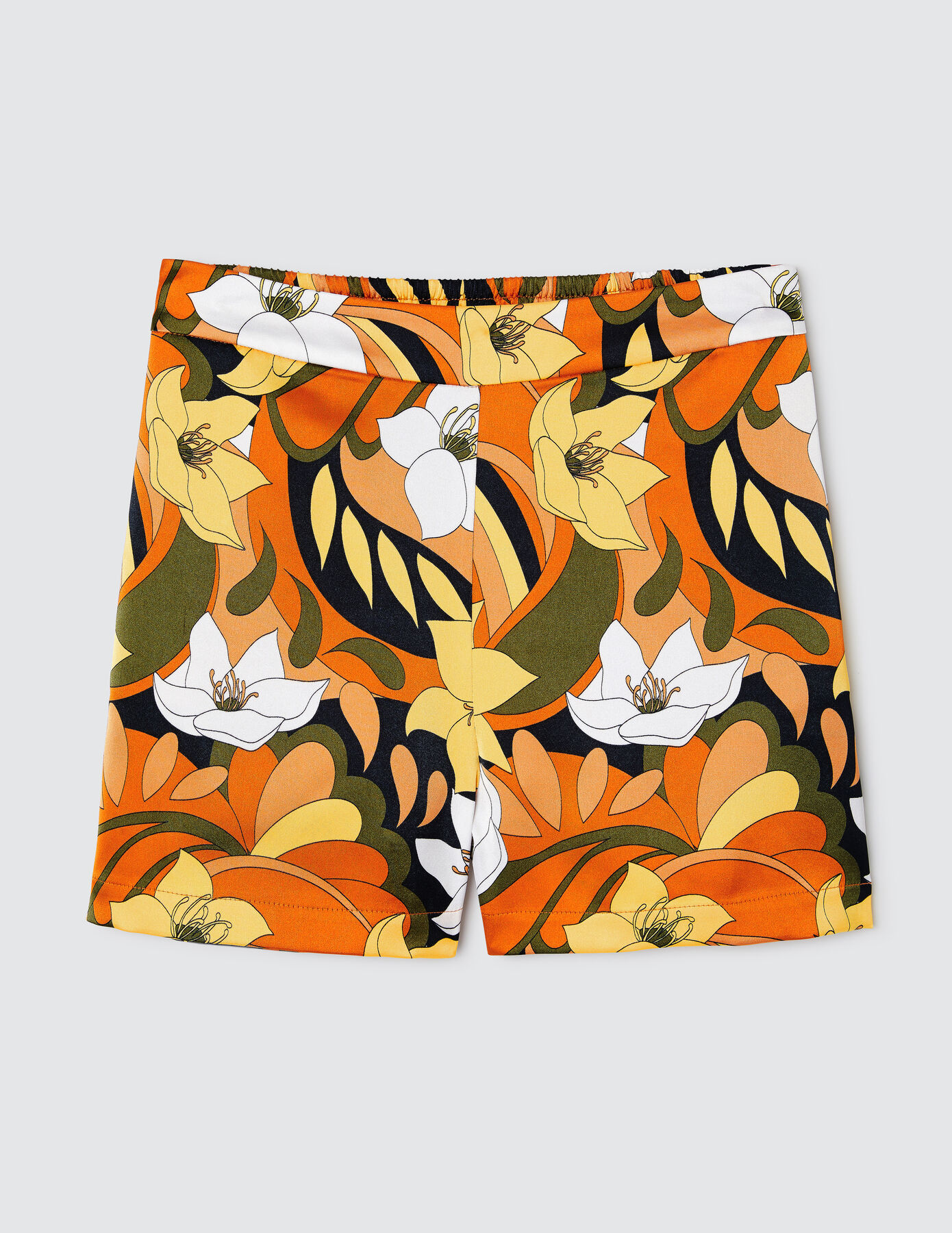 Short imprimé en satin