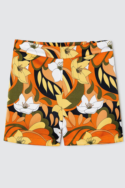Short imprimé en satin