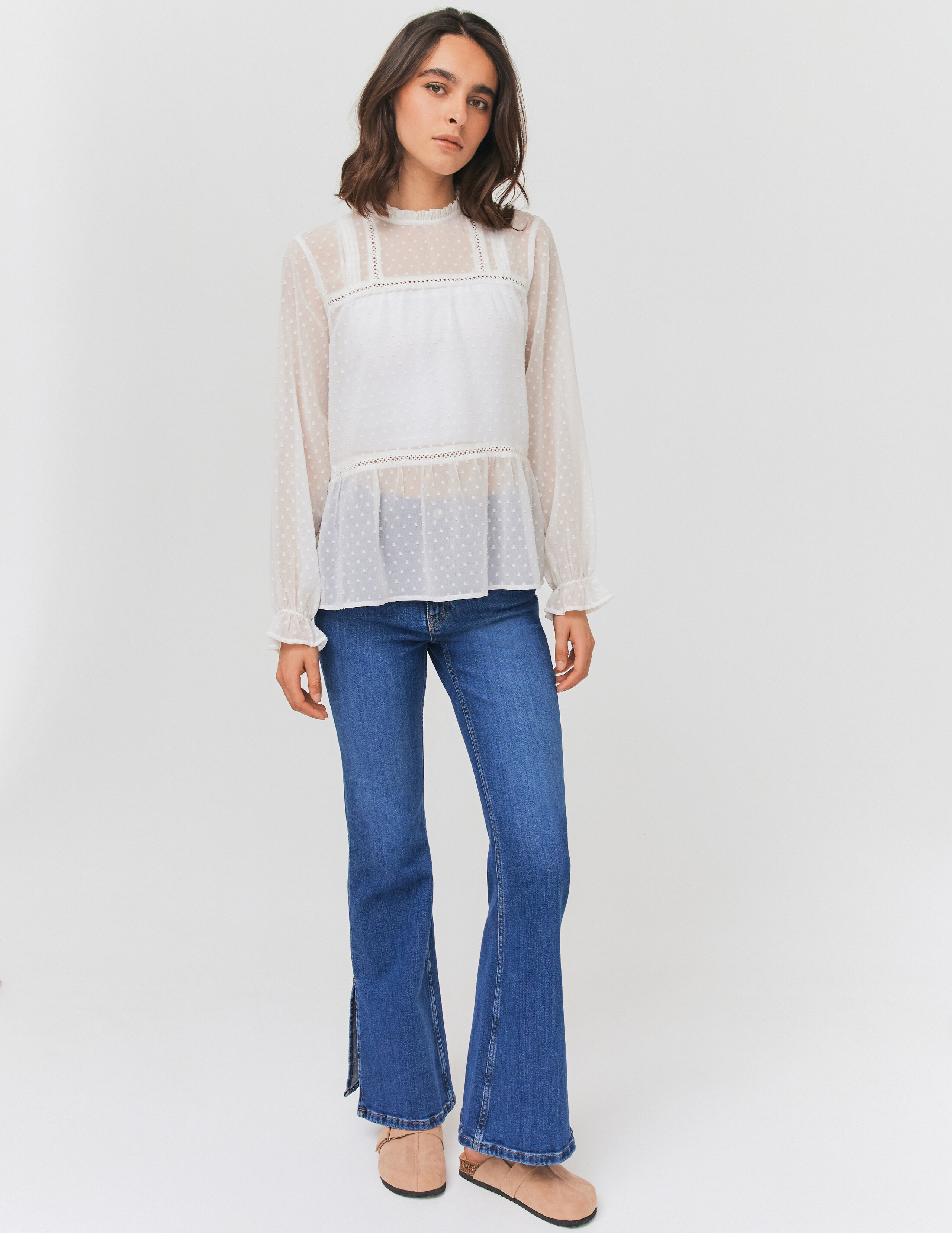 Blouse blanche plumetis on sale