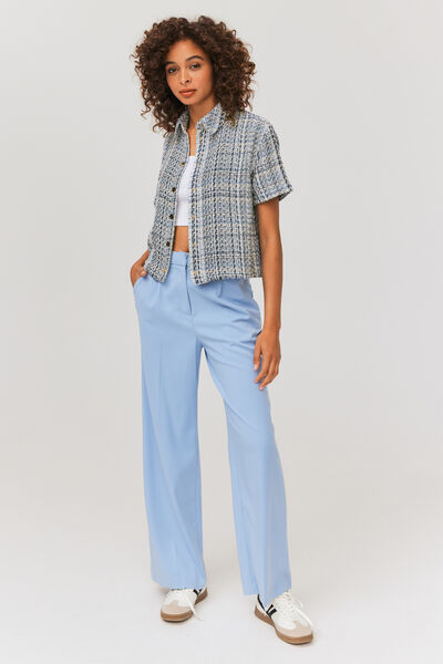 Chemise manches courtes en tweed