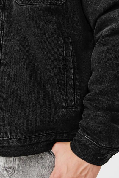 Veste en jean col sherpa