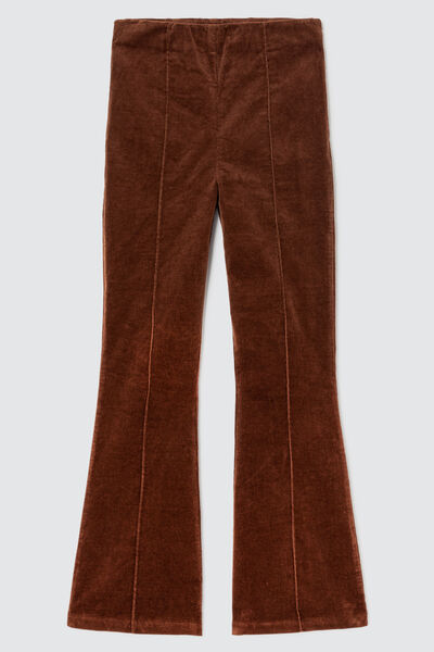 Pantalon flare en velours