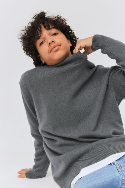 Pull en laine col montant