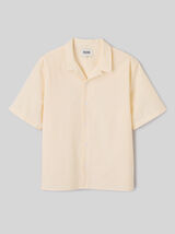 Chemise manches courtes ray&eacute;e seersucker