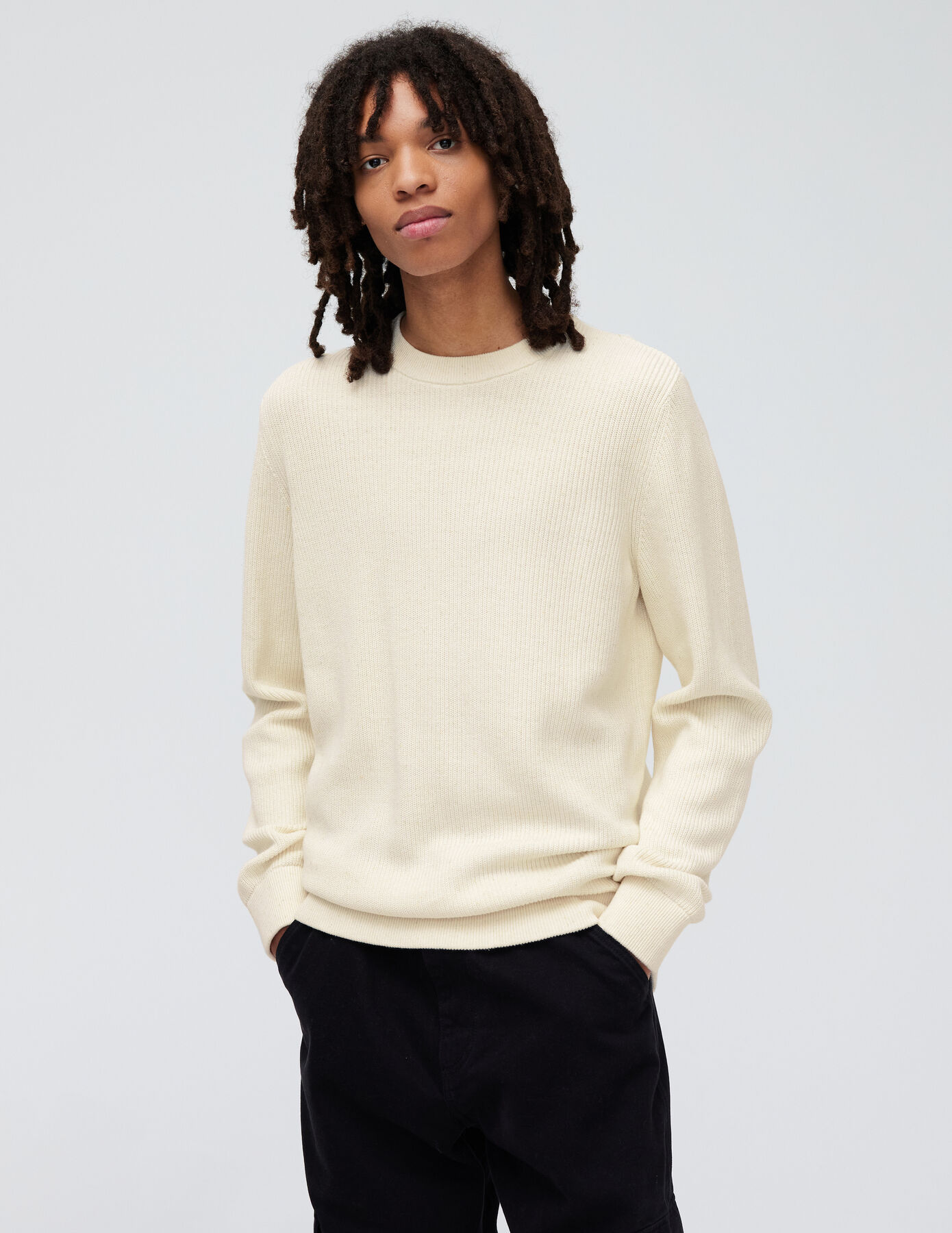 Pull côtelé coton neps