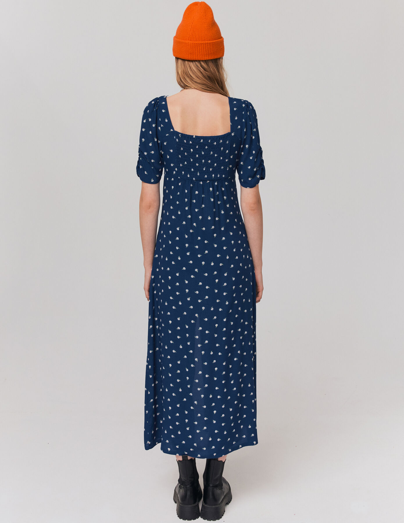 Robe longue boutonnée imprimée