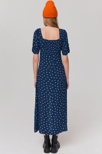 Robe longue boutonnée imprimée
