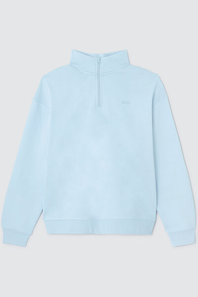 Sweatshirt avec col montant zippé