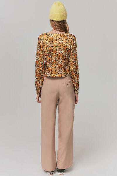 Blouse satin à imprimé fleuri