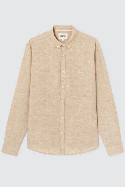Chemise unie en coton lin