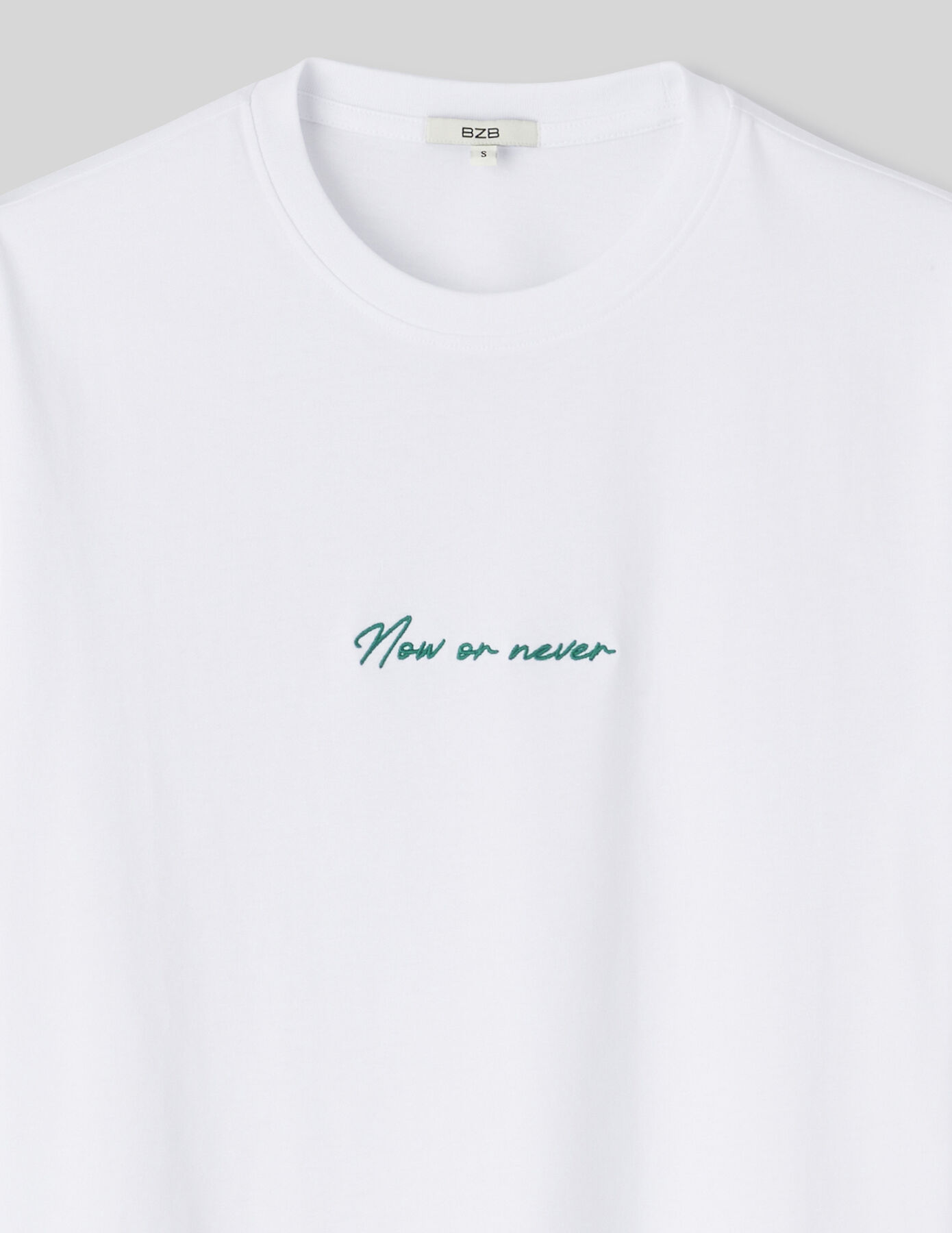 T-shirt brodé Now or never