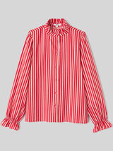 Chemise col montant rayée