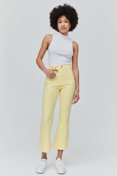 Jean flare cropped couleur
