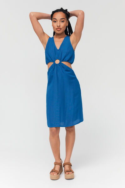 Robe ajourée en lin