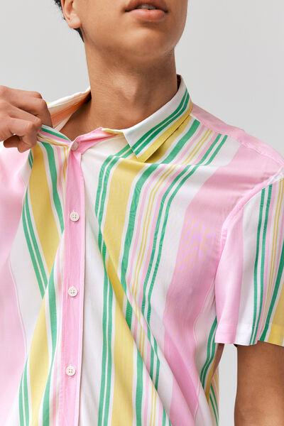 Chemise rayée fluide manches courtes
