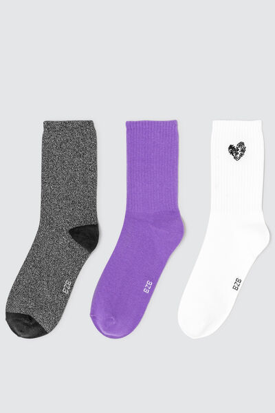 Lot de 3 paires de chaussettes à paillettes