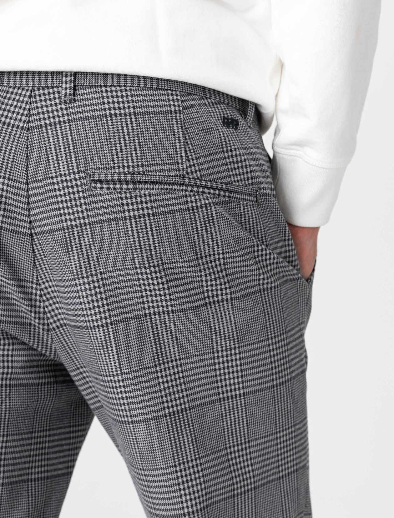 Pantalon pince carreaux Bleu Marine BZB