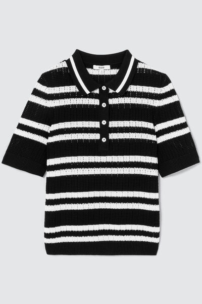 Polo ajouré rayé