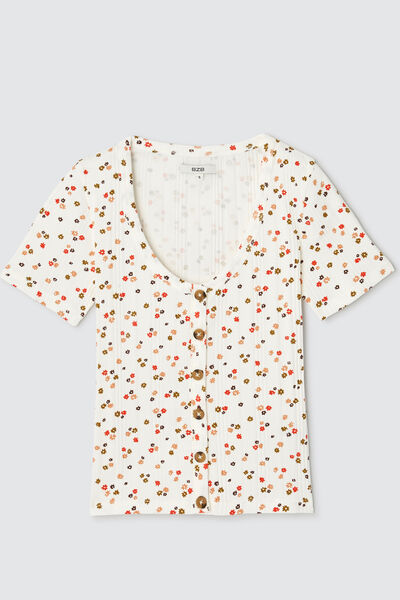 T-shirt boutonné imprimé