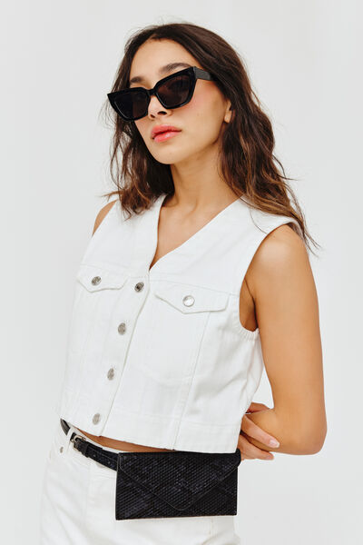 Veste denim sans manches