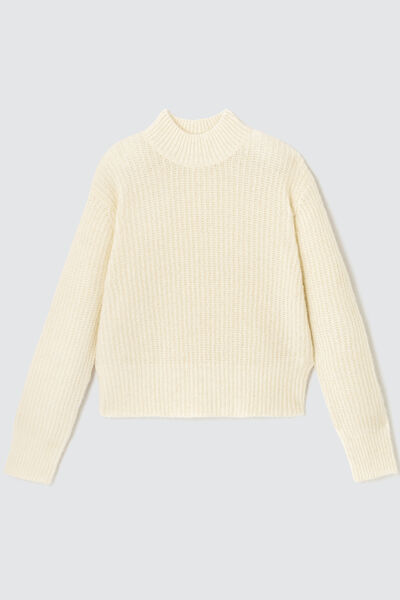 Pull uni en laine mohair et alpaga