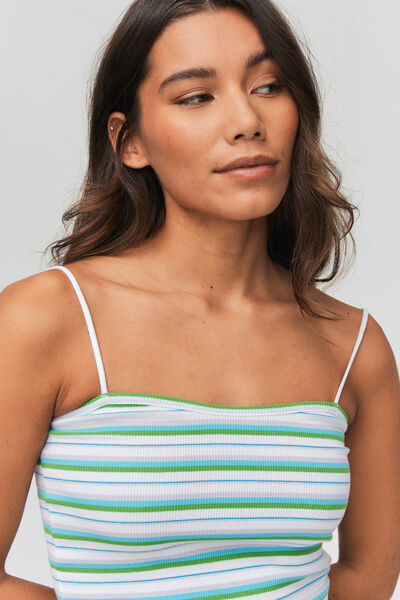 Top bustier rayé en coton