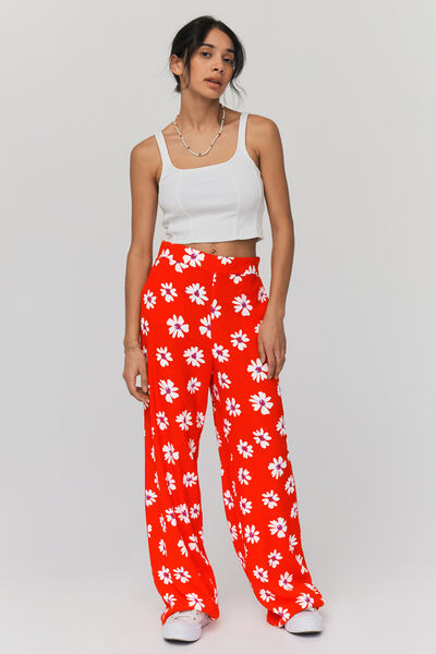 Pantalon fluide large imprimé
