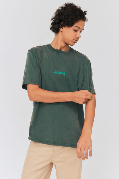 T-shirt message brodé