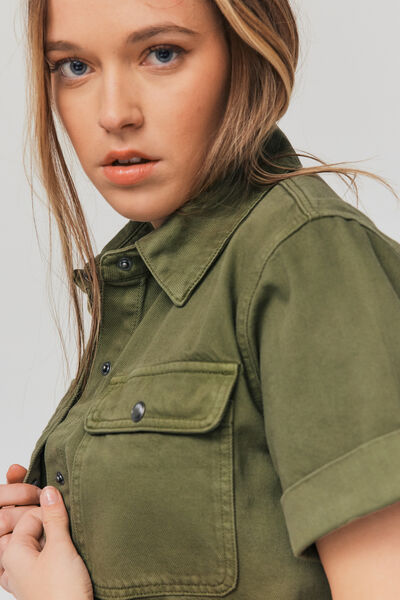 Veste coton manches courtes