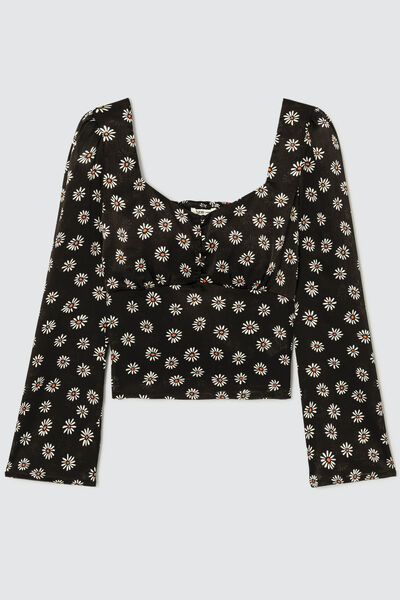Blouse satinée à imprimé fleuri