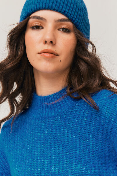 Pull uni en laine mohair et alpaga