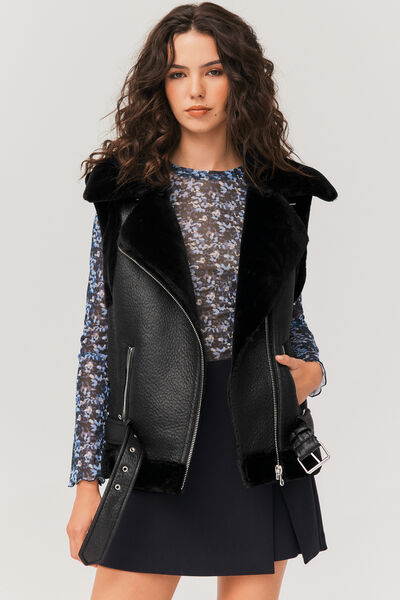 Blouson double face sans manches