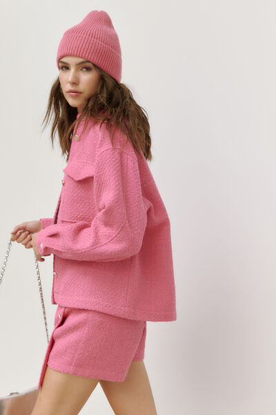 Surchemise en tweed uni