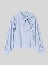 Blouse ray&eacute;e &agrave; n&oelig;ud