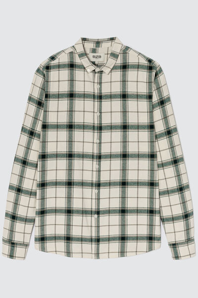 Chemise droite à carreaux