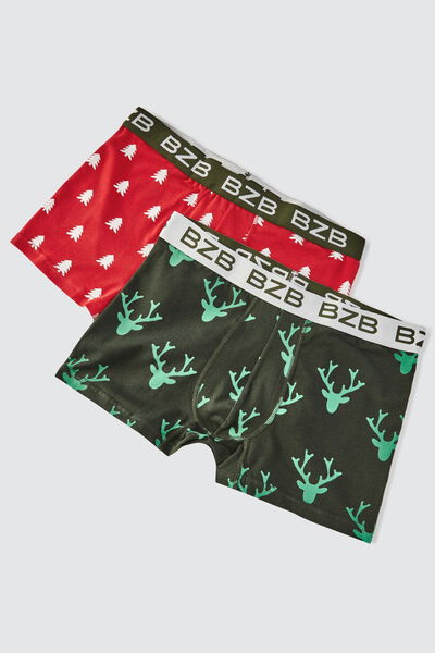 Lot de 2 boxers Noel en boite cadeau prêt à offrir