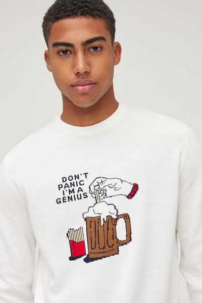 Pull jacquard placé