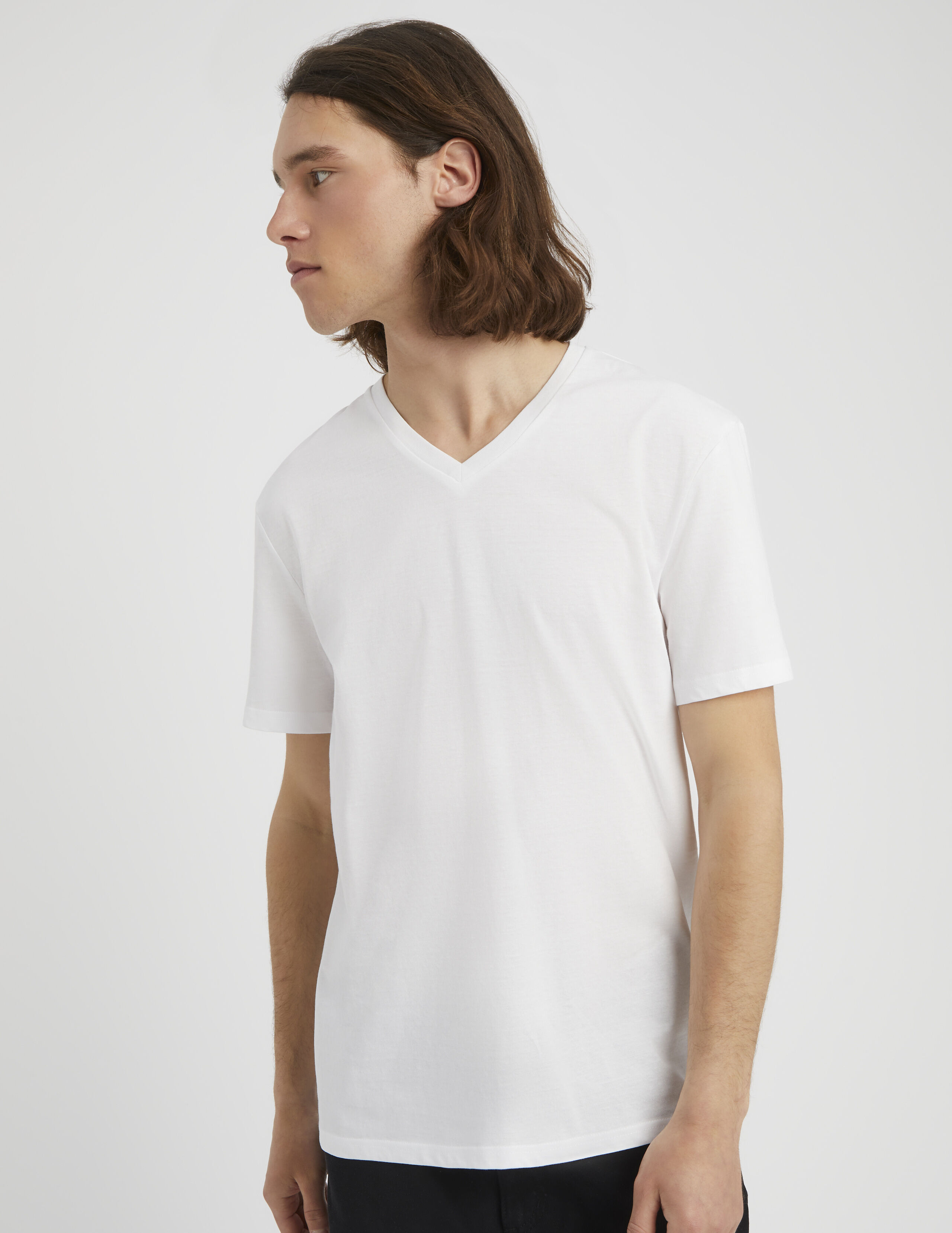 Shirt col v top