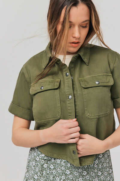 Veste coton manches courtes