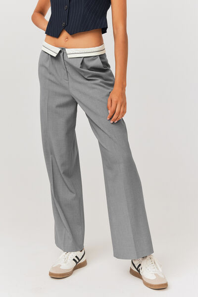 Pantalon ceinture retournée