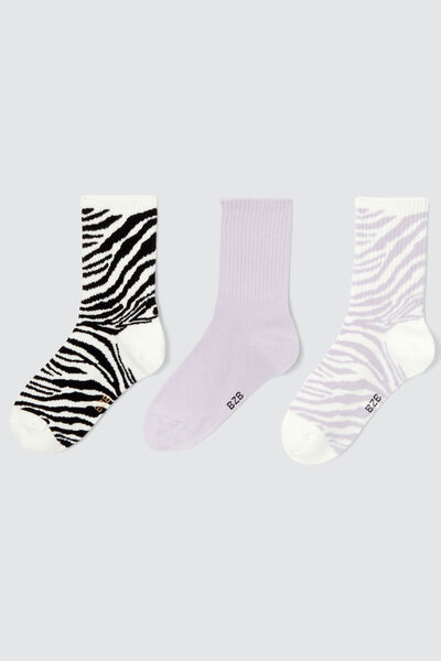 Lot de 3 paires de chaussettes zèbre