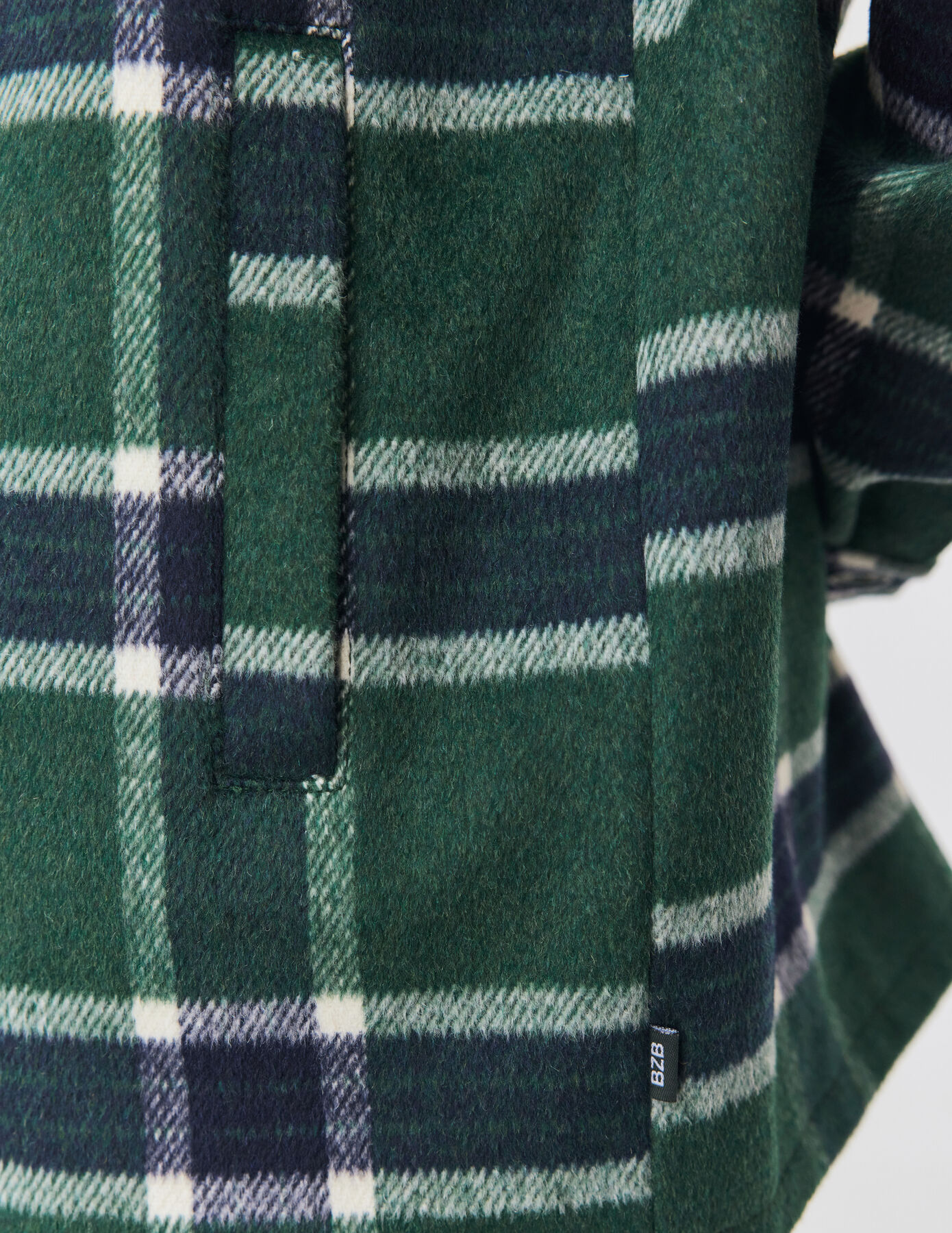 Veste surchemise à carreaux en laine