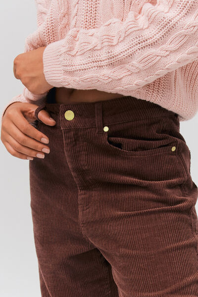 Pantalon velours straight long en coton iab