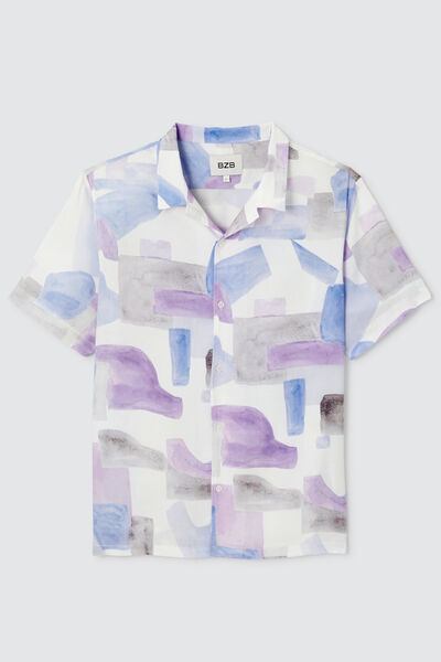 Chemise imprimée fluide manches courtes