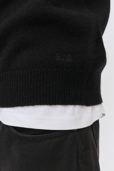 Pull col rond en laine